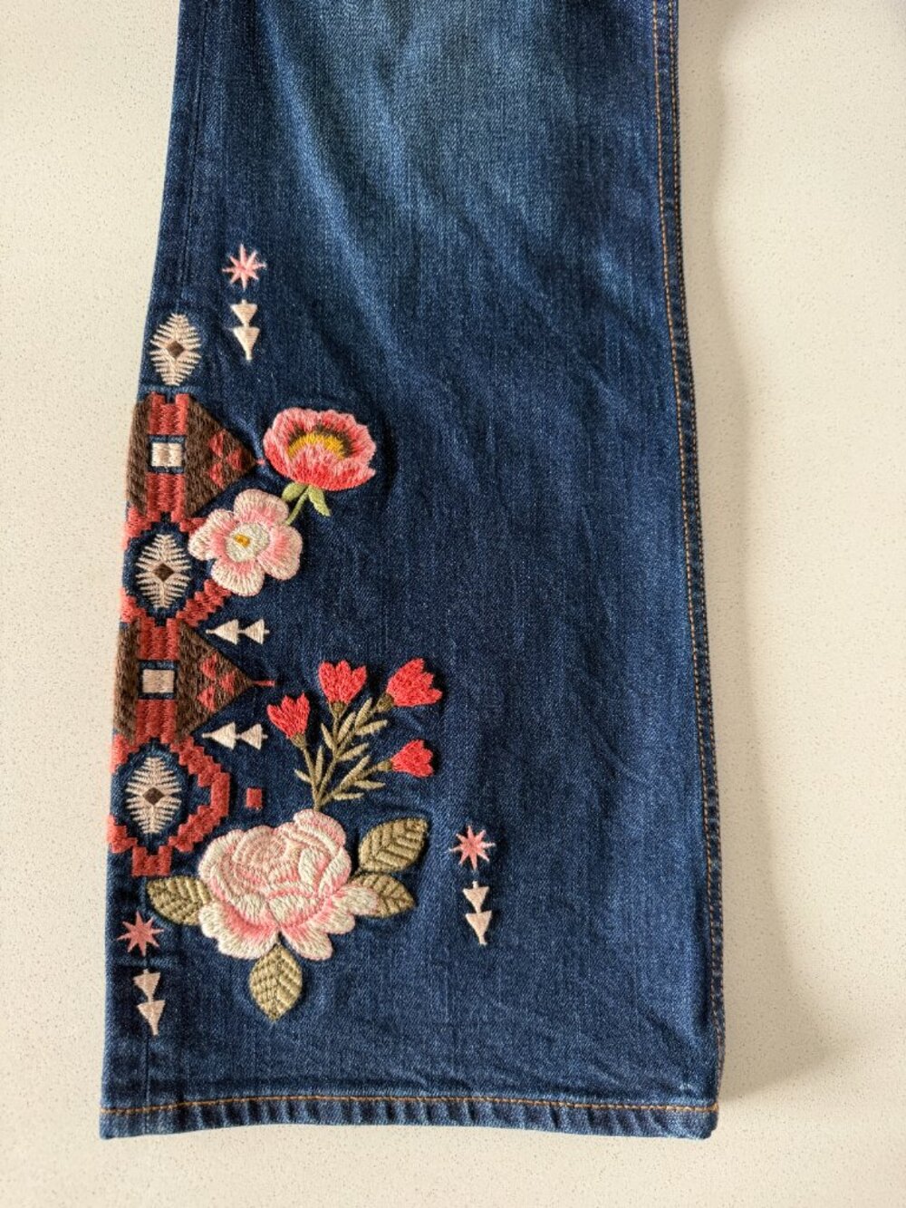 Johnny Was The Boot Jean Embroidered High Rise Jeans, Size 30 - Picture 5 of 14